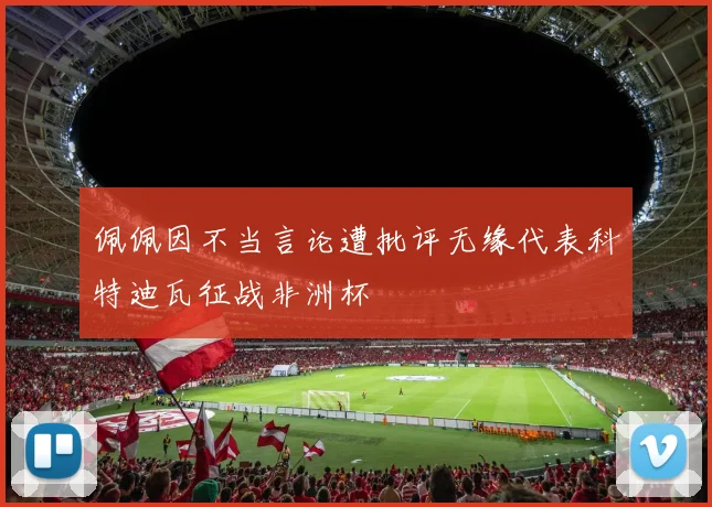 佩佩因不当言论遭批评无缘代表科特迪瓦征战非洲杯